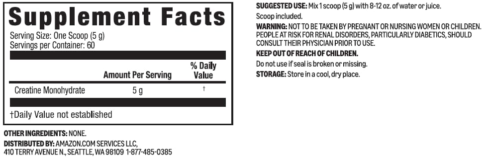 Amazon Basics Creatine Monohydrate Powder, 10.58 oz, 60 Servings Amazon BasicsBuy Supplements Australia