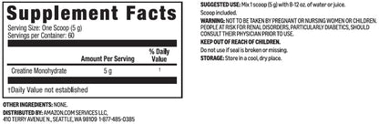 Amazon Basics Creatine Monohydrate Powder, 10.58 oz, 60 Servings Amazon BasicsBuy Supplements Australia