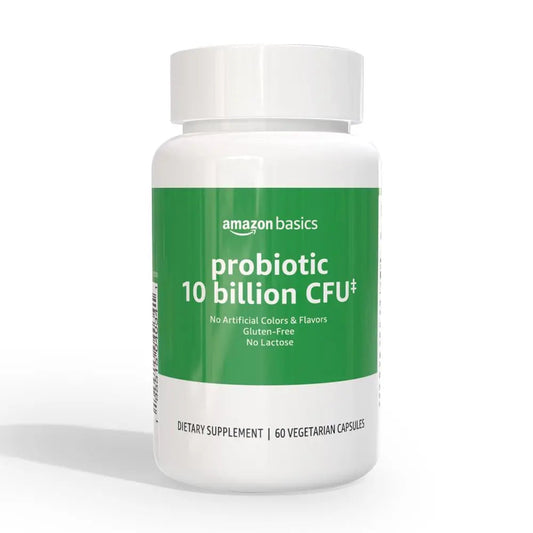 Amazon Basics Daily Probiotic, 10 Billion Active Cultures, Supporting Digestive and Intestinal Health, Capsule, 60 Count, Two Month Supply Amazon Basics buy supplements Au