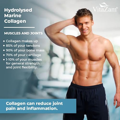 Vitazam Pure Marine Collagen Powder - 100% Hydrolysed Collagen Peptides for Hair Skin and Nails VitaZamBuy Supplements Australia
