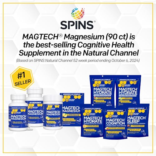 MagTech Magnesium Hydrate Packets - Sugar Free Hydration Powder - Magtein Magnesium L-Threonate, Glycinate & Taurate - 200mg Chelated Triple Complex - Supports Hydration & Brain Health* - 14 Servings NATURAL STACKSBuy Supplements Australia