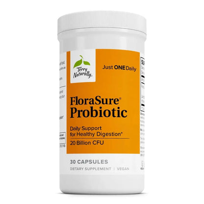 Terry Naturally FloraSure Probiotic - Digestion Supplement to Aid Against Occasional Bloating & Support Gas Relief - Gut Health Support Supplement with Bifidobacterium Bifidum - 30 Capsules Terry Naturally buy supplements Au