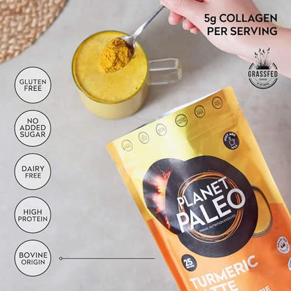 Planet Paleo Pure Collagen - Turmeric Latte (260g, 25 Servings) Planet PaleoBuy Supplements Australia