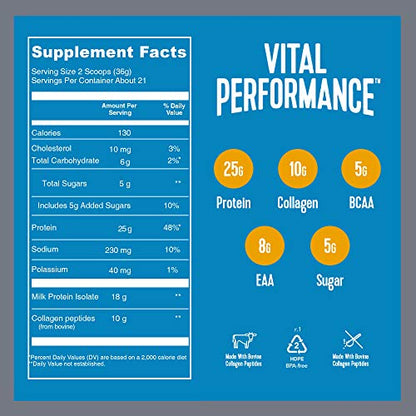 Vital Performance Protein Powder, 25g Lactose-Free Milk Protein Isolate Casein & Whey Vital ProteinsBuy Supplements Australia