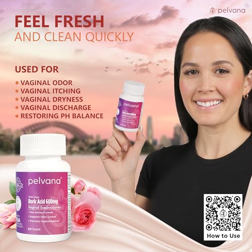 Pelvana Boric Acid Suppositories for Women 30 - for Vaginal pH Balance, Odor Control, Itching, & Discharge PelvanaBuy Supplements Australia