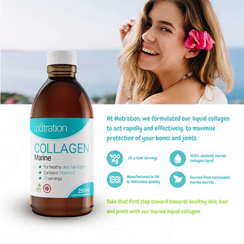 Marine Collagen Liquid | 25 x 10ml Servings | Liquid Collagen Drink for Women and Men | Pure Marine Collagen for Strong Bones & Joints NutrationBuy Supplements Australia