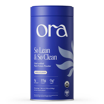 Ora Organic Plant-Based Protein Powder - 23g Protein for Women and Men - Vanilla Flavor 20 Servings, Vegan, Clean Protein