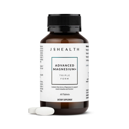 JSHealth Vitamins Advanced Magnesium Supplements with Magnesium Glycinate & Citrate for Muscle Relaxation (60 Tablets) JSHealthBuy Supplements Australia