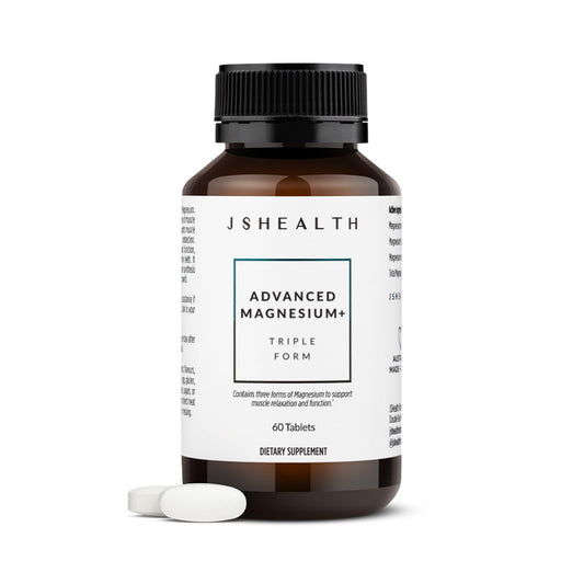 JSHealth Vitamins Advanced Magnesium Supplements with Magnesium Glycinate & Citrate for Muscle Relaxation (60 Tablets) JSHealthBuy Supplements Australia