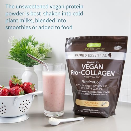 Vegan Collagen Powder, Natural Vanilla Flavour, Plant-Based Peptide Protein Supplement Igennus Healthcare NutritionBuy Supplements Australia