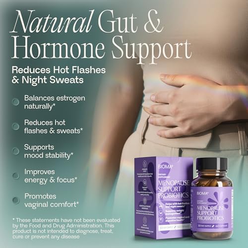 BIOMA Menopause Support Probiotics for Women - Hormone Free Hot Flash & Night Sweat Relief - Gut-Hormone Balance with Phytoestrogens, BB536, Delayed Release (60 Capsules - 30 Day Supply) BIOMABuy Supplements Australia