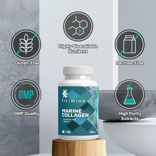 Fitimins Marine Collagen Capsules, 2000mg with Hyaluronic Acid & Vitamin C FitiminsBuy Supplements Australia