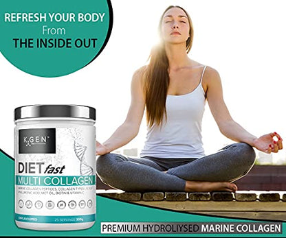 K-GEN Multi Collagen Peptides Powder Hydrolyzed Grass Fed Bovine, Wild Caught Marine | Advanced Diet Collagen Types I, III, IV & V Hyaluronic K GEN ketogenic enhancementBuy Supplements Australia