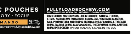 Fully Loaded Alpha Fuel Nootropic Pouches (Mango Fuel) - 5 cans, 15 Pouches per can - Energy Pouches containing Caffeine and nootropic Blend Fully Loaded BullseyeBuy Supplements Australia