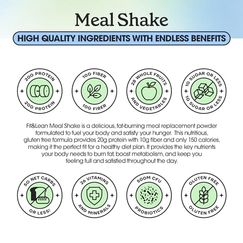 Fit & Lean Meal Shake, Fat Burning Meal Replacement, Protein, Fiber, Probiotics, Strawberry Fit & LeanBuy Supplements Australia