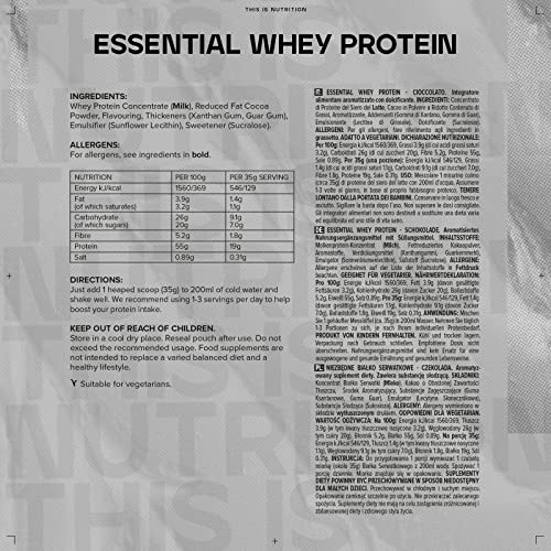 Bulk Essential Whey Protein Powder Shake, Chocolate, 500 g, 14 Servings BulkBuy Supplements Australia