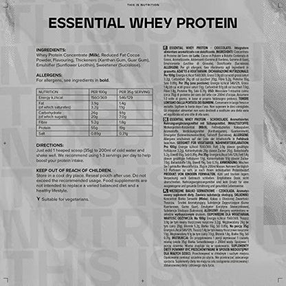 Bulk Essential Whey Protein Powder Shake, Chocolate, 500 g, 14 Servings BulkBuy Supplements Australia