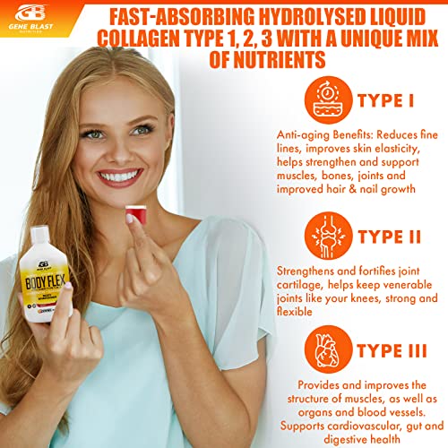 Gene Blast Body Flex, Liquid Joint Supplement w/Hydrolysed Collagen Type1 2 3 Plus Glucosamine GENE BLASTBuy Supplements Australia
