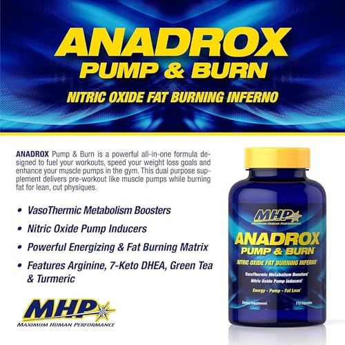 MHP Anadrox Pump & Burn, Nitric Oxide Fat Burning Inferno, 112 capsules Maximum Human PerformanceBuy Supplements Australia
