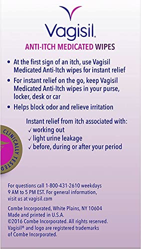 Vagisil Anti-Itch Medicated Wipes, Maximum Strength 12 ea (Pack of 6) VagisilBuy Supplements Australia