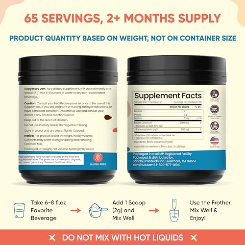 Sandhu's Pure Bovine Colostrum Powder Supplement for Humans |𝟰𝟬% 𝗜𝗴𝗚 Highly Sandhu'sBuy Supplements Australia