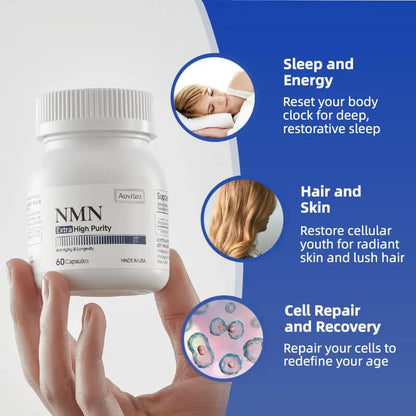 AOVITAO NMN Supplement 500mg Ultra Pure 99.8% | Stabilized Form | Supports NAD+ Production, Cellular Health & Healthy Aging | 60 Capsules AOVITAOBuy Supplements Australia