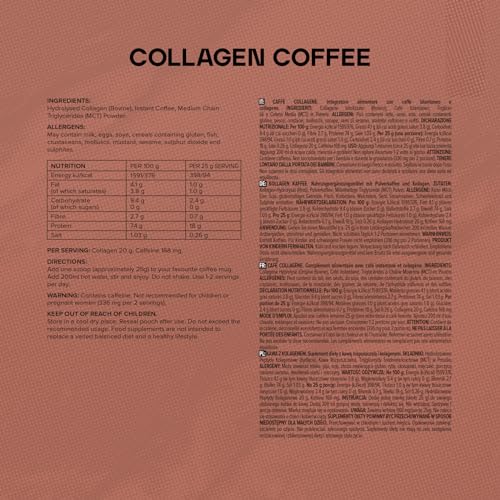 Bulk Collagen Coffee, High Protein, Black, 500 g BulkBuy Supplements Australia