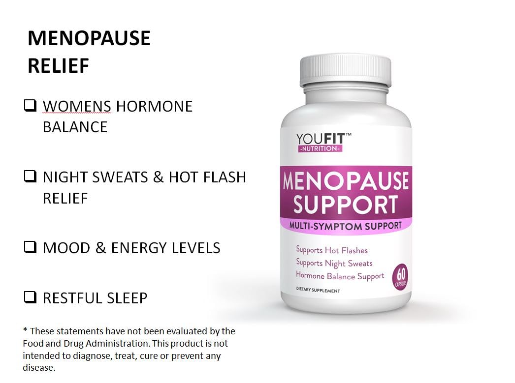 YouFit Nutrition Menopause Relief Capsules for Women - Natural Menopause Supplements for Women - Complete Day and Night Menopause Support - Reduces Hot Flashes, Stress, Night Sweats - 30 Servings YouFit NutritionBuy Supplements Australia
