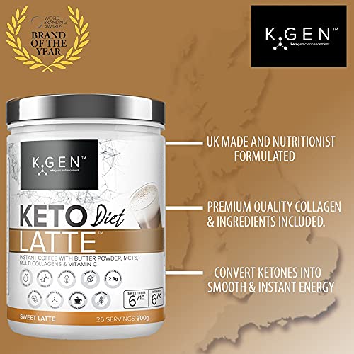Instant Bulletproof Keto Coffee Creamer UK Made Collagen Latte | Butter Powder, Coconut MCTs & Vitamin C K GEN ketogenic enhancementBuy Supplements Australia