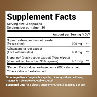 Dr. Berg Ashwagandha Capsules 1500mg - Includes Organic Ashwagandha Root Dr. Berg NutritionalsBuy Supplements Australia