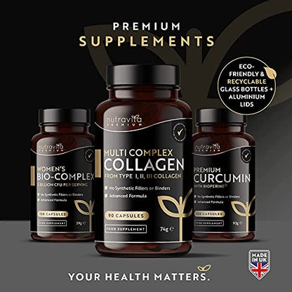 Premium Multi Collagen Protein Capsules with Type I, II, III - Includes Hydrolysed Grass NutravitaBuy Supplements Australia