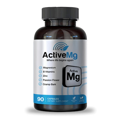 Active Mg Magnesium Supplement – 300mg Elemental Magnesium + Zinc & B Vitamins – Muscle & Nerve Support – 90 Vegan Capsules Migraine StopBuy Supplements Australia