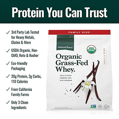 Natural Force Grass Fed Organic Whey Protein Powder – Non GMO Verified, Humane Natural ForceBuy Supplements Australia