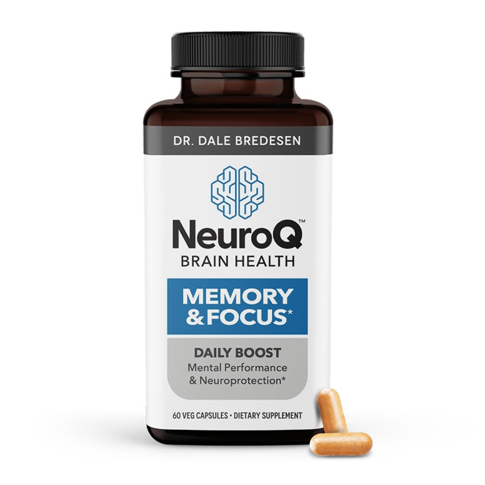 NeuroQ Memory & Focus - Boosts Cognitive Performance & Healthy Brain Function - Neuroprotective Formula by Dr. Dale Bredesen - Gotu Kola Ginkgo Phosphatidylserine Coffee Fruit & Propolis - 60 Capsules LifeSeasonsBuy Supplements Australia