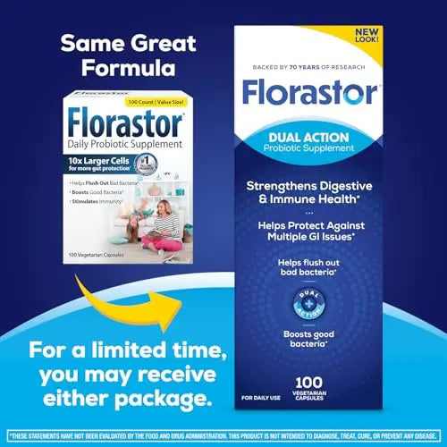 Florastor Probiotics for Digestive and Immune Health, 100 Capsules, Probiotics for Women & Men, Helps Flush Out Bad Bacteria, Boosts The Good with Our Unique Strain Saccharomyces Boulardii FlorastorBuy Supplements Australia