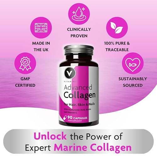 Premium Collagen Supplements for Women - High Strength Marine Collagen with Hyaluronic Acid, Biotin, Vitamin C & E V VitaminiBuy Supplements Australia