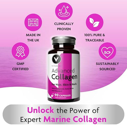 Premium Collagen Supplements for Women - High Strength Marine Collagen with Hyaluronic Acid, Biotin, Vitamin C & E V VitaminiBuy Supplements Australia