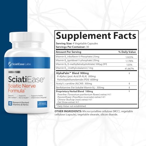SciatiEase Sciatic Nerve Health Support - Sciatic Nerve Supplement with Pea, Vitamin B SciatiEaseBuy Supplements Australia