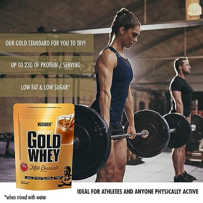 Weider Gold Whey (500g) Milk Chocolate Flavour. Ultrafiltrated Proteins from 100% Whey Protein WeiderBuy Supplements Australia