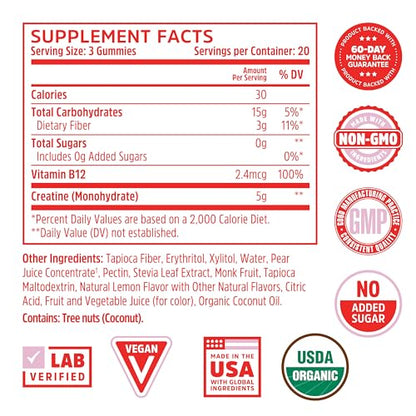 Zhou Nutrition Creatine Monohydrate Chewables 5g for Men & Women, Sugar Free Zhou NutritionBuy Supplements Australia