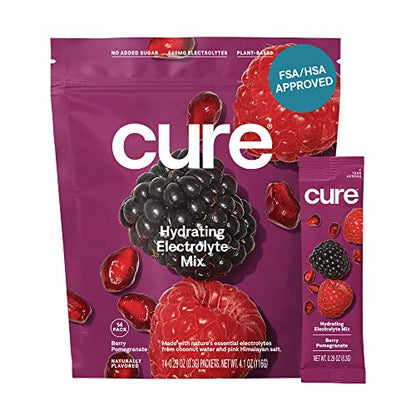 Cure Hydrating Plant Based Electrolyte Mix | FSA & HSA Eligible | Powder for Dehydration 