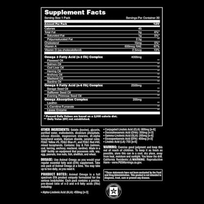 Animal Omega – Omega 3 & 6 Supplement – Fish Oil, Flaxseed Oil, Salmon Oil, Cod Liver AnimalBuy Supplements Australia