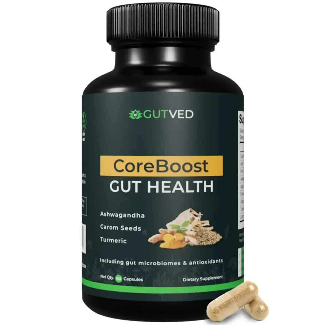 GUTVED Bloating & Gas Relief Probiotic for Women & Men | 9-in-1 Gut & Digestive Support with Probiotics, Prebiotic Inulin, Turmeric, Ginger & Fennel | Daily Plant-Based Capsules, 60 Count GUTVEDBuy Supplements Australia