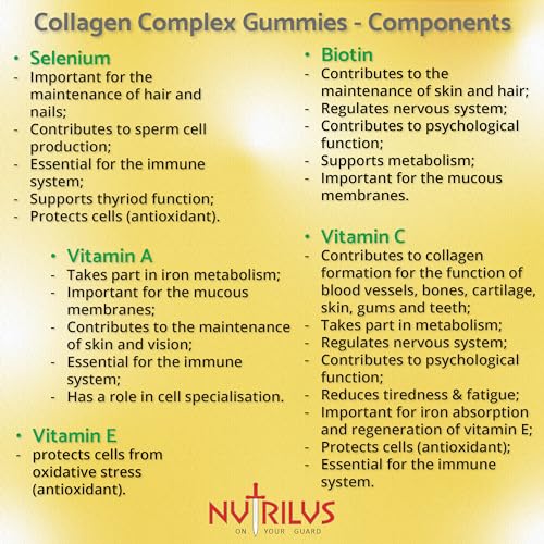 Collagen Complex 90 Natural Pineapple Gummies 500mg - Large Pack - with Biotin & Selenium NutrilusBuy Supplements Australia