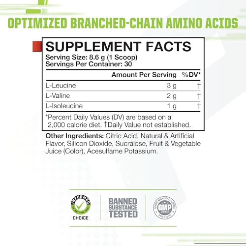 MusclePharm Essentials BCAA, Fruit Punch - 30 Servings Muscle PharmBuy Supplements Australia