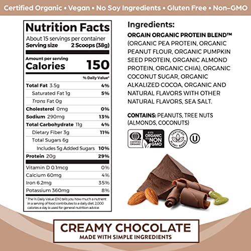 Orgain Organic Simple Vegan Protein Powder, Chocolate - 20g Plant Based Protein OrgainBuy Supplements Australia