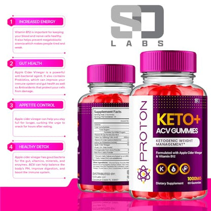 Proton Keto ACV Gummies Advanced Weight Loss 1000 MG, Proton Keto ACV Gummies S.O LabsBuy Supplements Australia