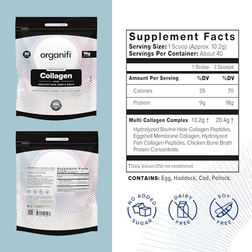 Organifi Collagen Powder - Fuller Hair, Stronger Nails, and Radiant Skin - Replenish OrganifiBuy Supplements Australia