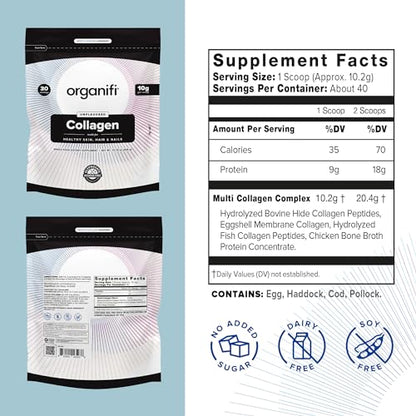 Organifi Collagen Powder - Fuller Hair, Stronger Nails, and Radiant Skin - Replenish OrganifiBuy Supplements Australia