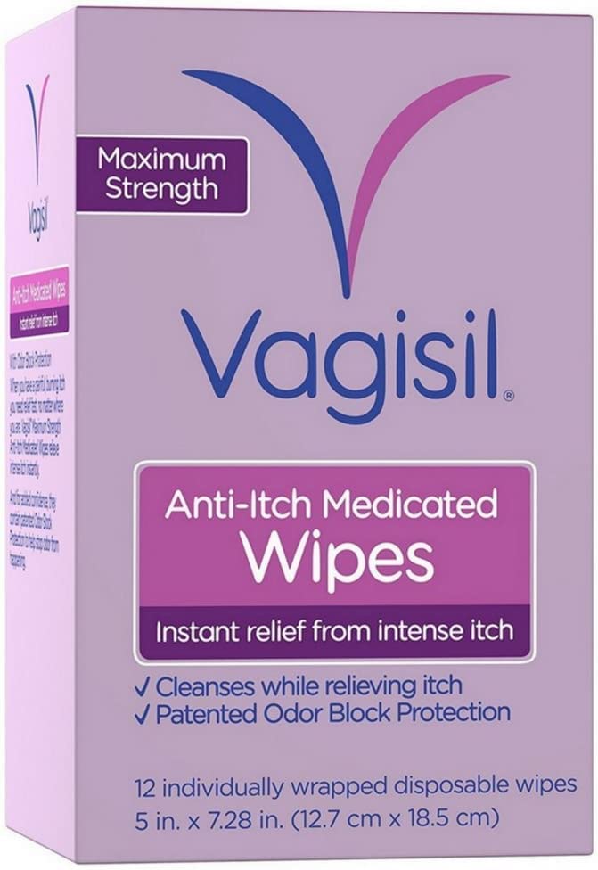 Vagisil Anti-Itch Medicated Wipes, Maximum Strength 12 ea (Pack of 6) VagisilBuy Supplements Australia